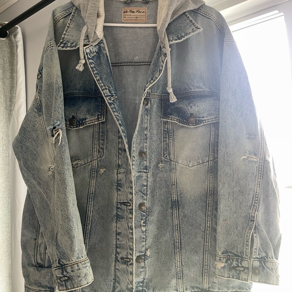 Free people oversize denim jacket.